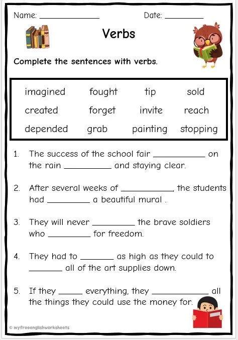 Fill In The Blanks Verb Worksheet Have Fun Teaching Worksheets Library