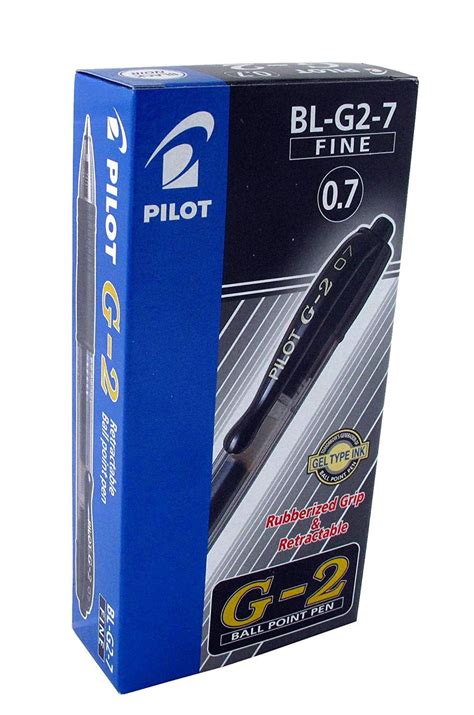 Pilot G2 07 Blue Black Fine Retractable Gel Ink Pen Rollerball 07mm