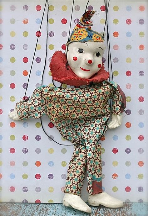 Vintage Marionette Clown Puppet