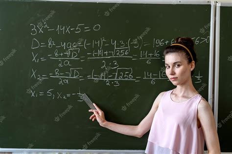 Premium Photo College Female Student Writing On Blackboard Completing