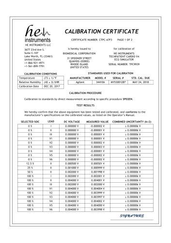 Calibration Certificate He Instruments Llc Pdf Catalogs Technical