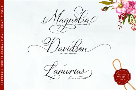 Bettrisia Script Elegant Calligraphy Font 217724 Script Font