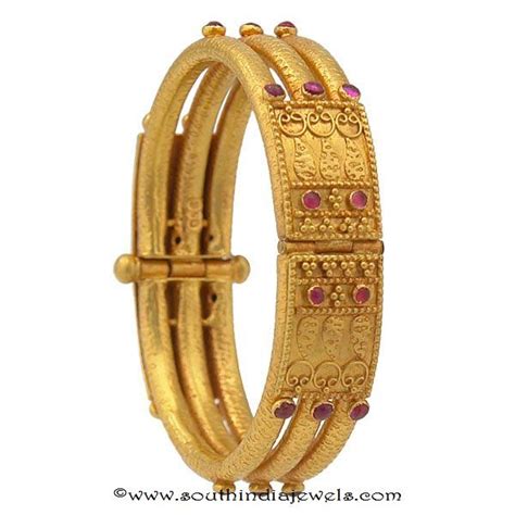 4 Antique Gold Kada Bangles From Prince Jewellery ~ South