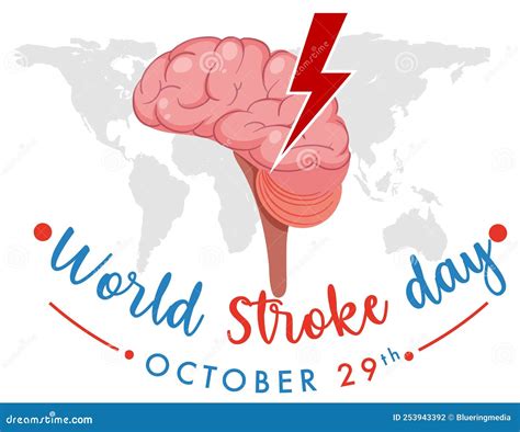 World Stroke Day Banner Design Stock Vector Illustration Of Drawing