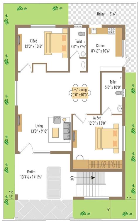 2 Bedroom West Facing House Plans Sally Collins
