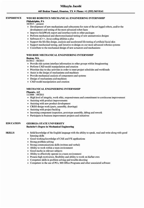 Interns in mechanical engineering can work in private corporations and small businesses, public infrastructure, government agencies and militaries, or. Mechanical Engineering Resume Examples Best Of Mechanical ...