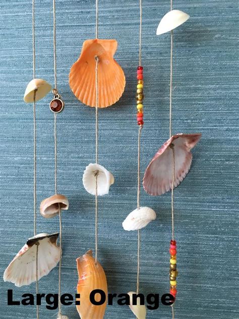 Sea Shell Wind Chime Genuine Handmade With Colored Accent Etsy In