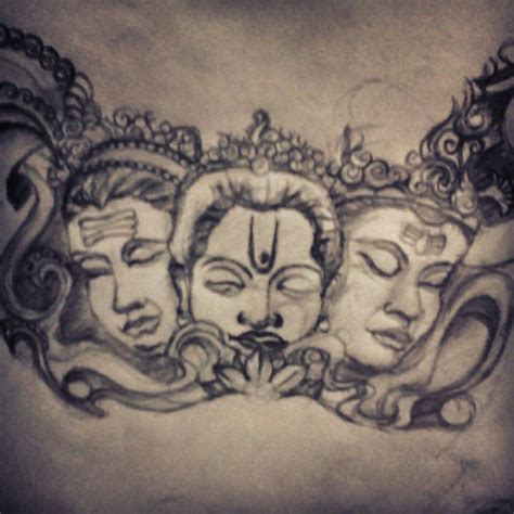 Trimurti Shiva Tattoo Design Shiva Tattoo Portrait Tattoo