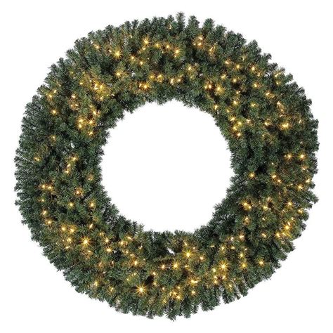 Home Heritage 36 Inch Realistic Holiday Christmas Wreath W 300 White