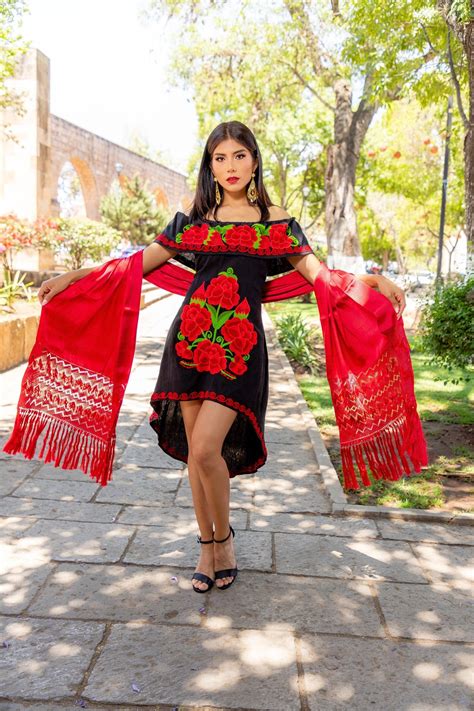 Mexican Off The Shoulder Dress Size S 2x Floral Embroidered Dress Traditional Mexican Dress
