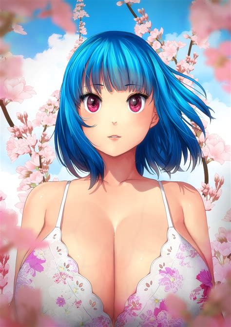 erkaz rina atherina original absurdres highres 1girl bare shoulders blue hair blue sky