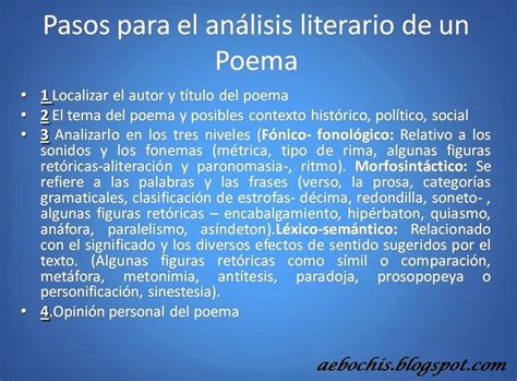 Lectura Y Redacción Análisis Literario De Un Poema