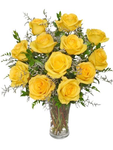 The Cheerful Dozen Yellow Roses Love In Flower