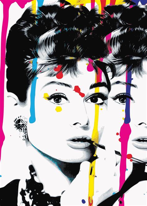 Audrey Hepburn Pop Art I Believe In Pink Movie Star Etsy