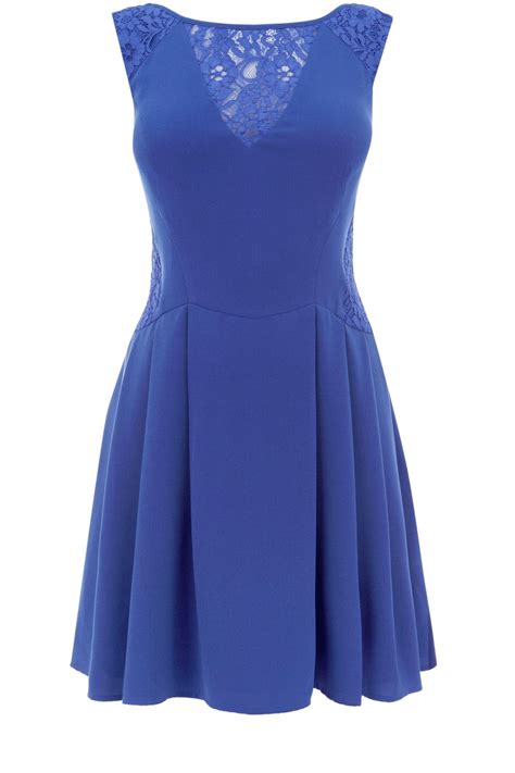 Oasis Lexi Lace Skater Dress In Blue Lyst