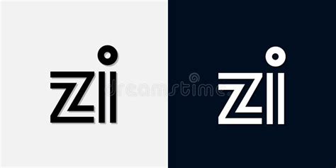 Modern Abstract Initial Letter Zi Logo Stock Vector Illustration Of