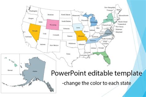 United States Editable Map Powerpoint Template