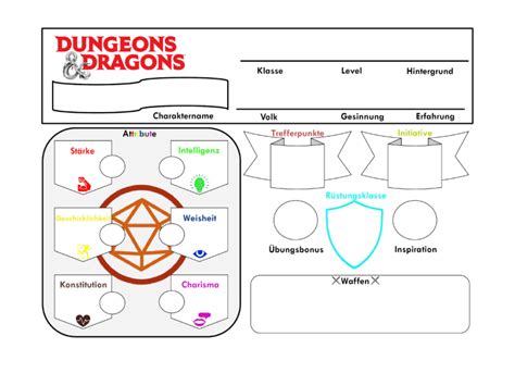 Charakterbögen D3 Dungeons And Dragons Auf Deutsch