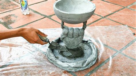 Let the cast concrete set for another 24 hours. DIY - Creative Flower Pot Ideas // Cement Flower Pots Made From Ball And // Glove Garden Design ...
