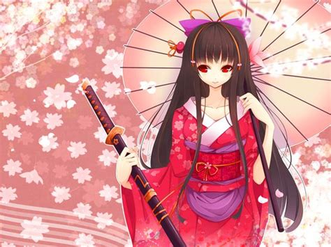 The Cherry Blossom Girl Katana Girl Anime Girl Cherry