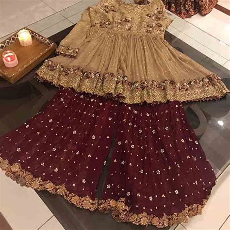 Our shimmering outfits are so good looking that you must feel proud of yourself while wearing them. Baby Girls Sharara Dress Designs 2021-2022 For Wedding ...