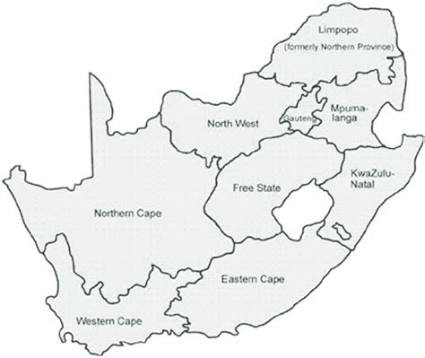 Map Of South Africa Showing Provinces Download Scientific Diagram