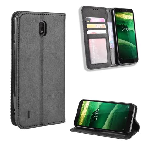 For Nokia C1 Case Wallet Flip Style Vintage Leather Phone Back Cover