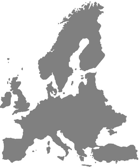 Silueta Mapa De Europa Contorno Y Silueta Vector
