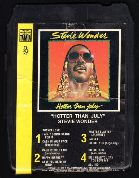 Stevie Wonder Hotter Than July 1980 Tamla Motown A23 8 Track Tape
