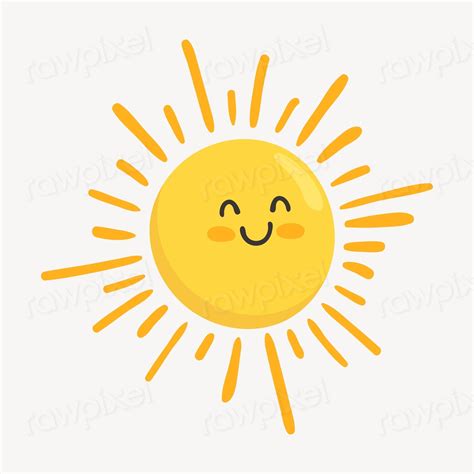 Smiling Sun Clipart Cute Cartoon Free Psd Illustration Rawpixel
