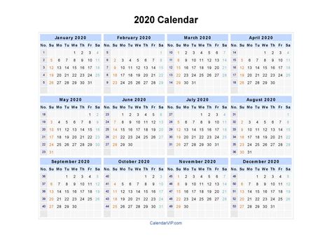 Microsoft Word 2020 Calendar Template Calendar Template Printable