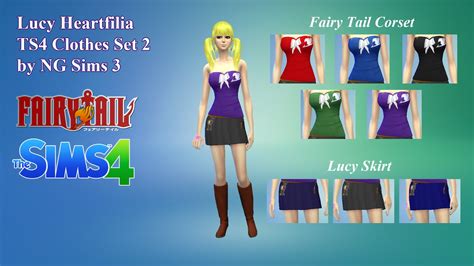 Ng Sims 3 Lucy Heartfilia Clothes Set 2 Ts4 Clothing