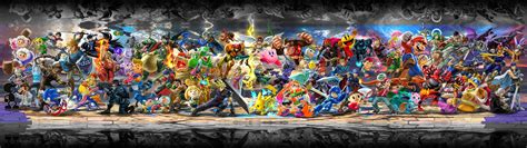 [3840x1080] Smash Bros Ultimate banner (EVERYONE IS HERE) : multiwall