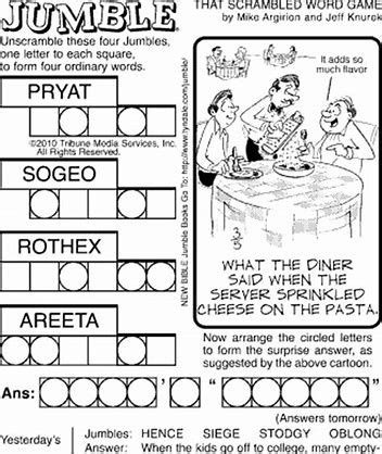 These templates can assist you as you create custom puzzles for upcoming projects or tasks. Image result for Today's Newspaper Jumble | Jumbled words ...