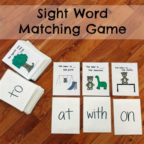 Diy Sight Word Matching Game