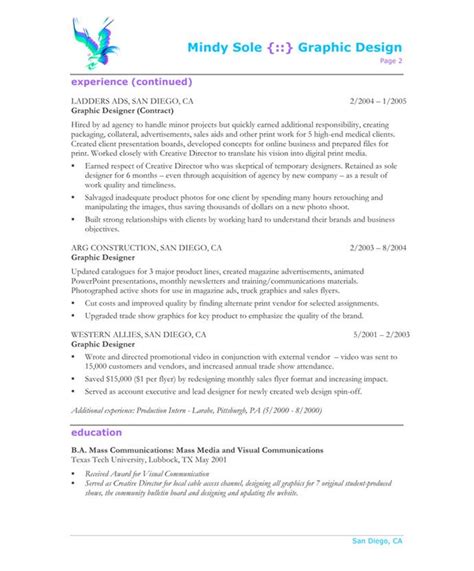 See our resume sample to get started. Graphic Designer-Page2