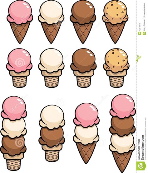 Two Scoop Ice Cream Cone Clip Art