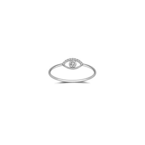 18k Gold Eye Shape Diamond Ring