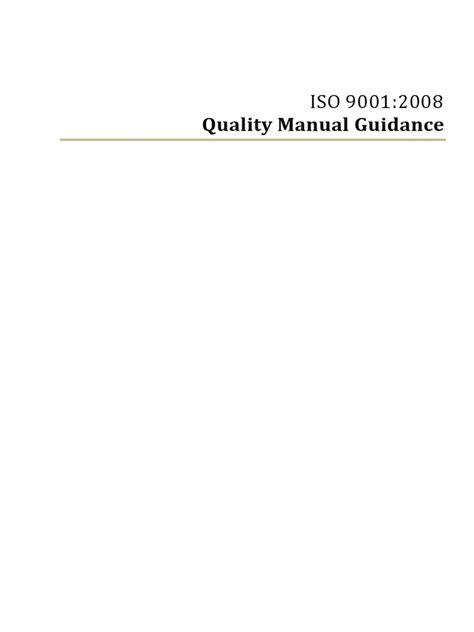 Quality Manual Template Guidance Examplepdf Iso 9000 Quality