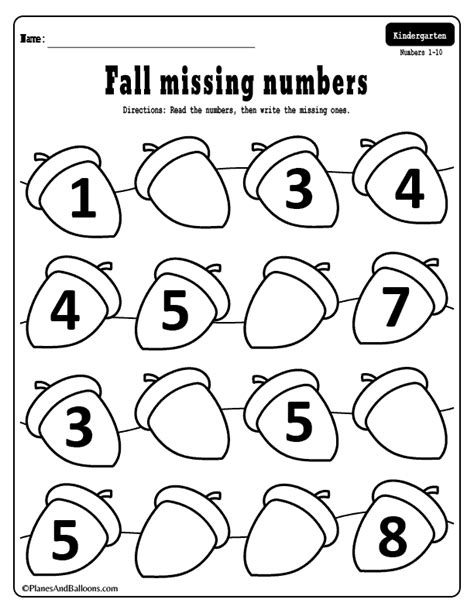 Writing The Missing Numbers Maths Worksheets 1 20