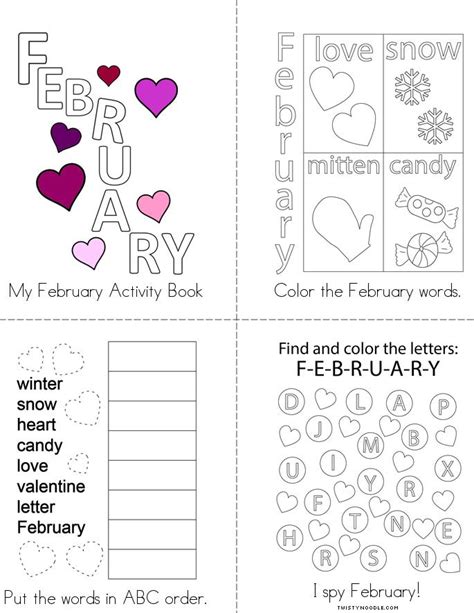 My February Activity Book Twisty Noodle