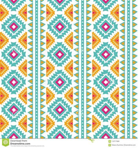Seamless Tribal Vertical Ethnic Pattern Aztec Abstract Background