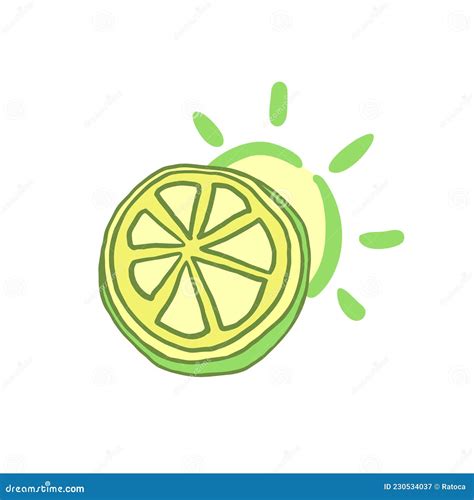 Creative Design Of Lemon And Sun Illustration Stock Vector