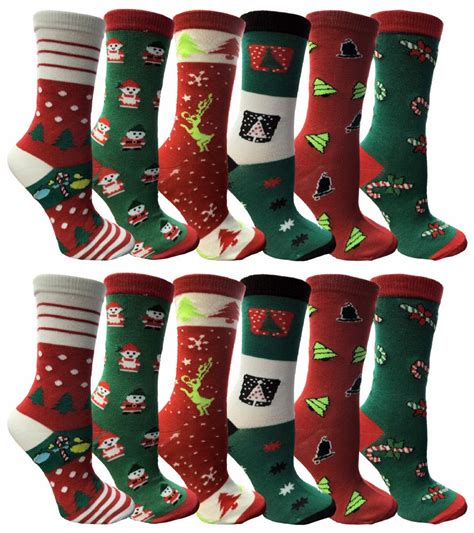 120 Units Of Christmas Printed Socks Fun Colorful Festive Crew Sock