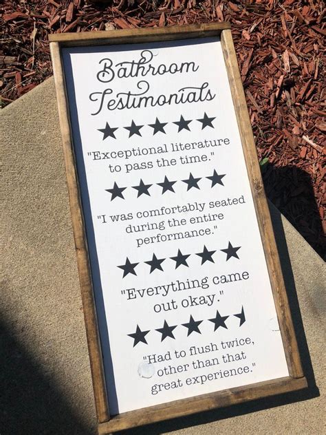 Funny Bathroom Sign Bathroom Review Sign Farmhouse Decor Etsy Funny