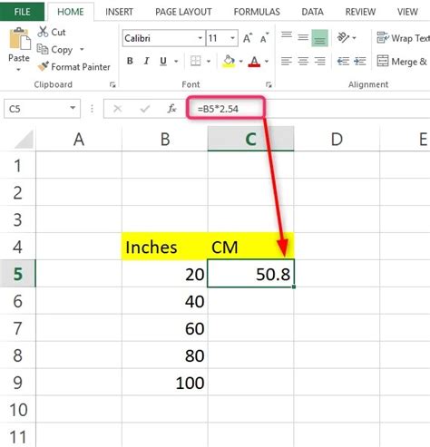 How To Convert Cm To Inches In Microsoft Excel Excel Wizard