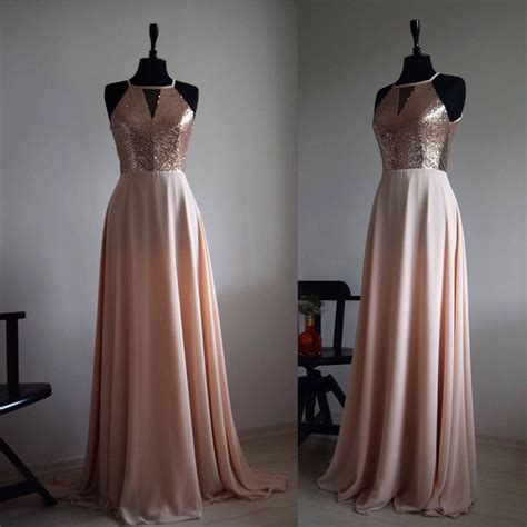 Handmade Charming Chiffon With Top Gold Sequin Bridesmaid Etsy