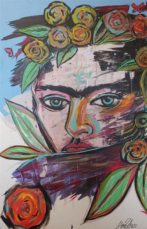 Abstract Art Frida Kahlo Original Painting Acrylics On Etsy