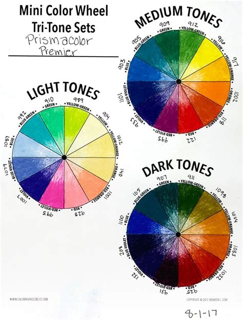 Color Wheel Tri Tone Sets Worksheets