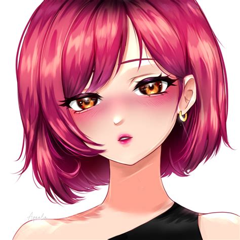 Anime Girl Blushing Closeup By Aqimate On Deviantart